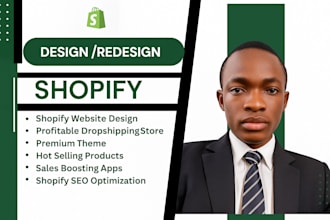 design or redesign your shopify store, dropshipping site, or landing page