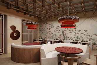 refurbish 3d restaurant rendering, strip bar, coffee design,cgi retail store,skp