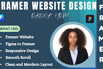 design mordern framer website or landing page with animation, or figma to framer