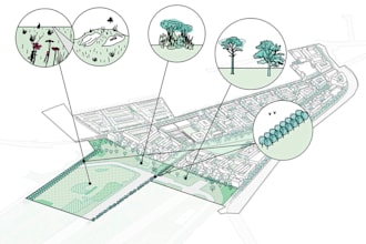 create artistic 2d site analysis and architectural diagra