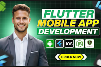 do flutter mobile app development, android app, ios app, as a flutter developer