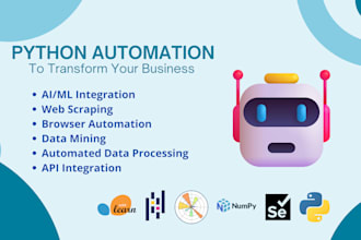 develop python scripts and bots to automate your tasks and projects