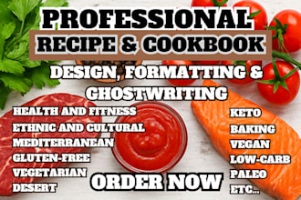write and format cookbook, recipe book, cookbook formatting