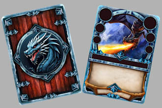 create card template, tcg ccg card frame illustration, icon, oracle, board game
