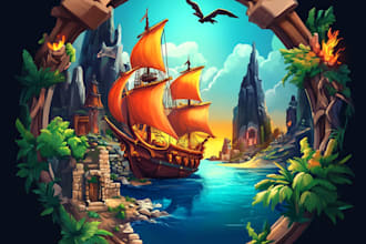 made design medieval fantasy game, rpg, mmo game logo