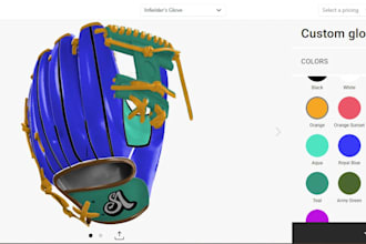 build 2d 3d baseball, softball glove on kickflip zakeke shopify print on demand
