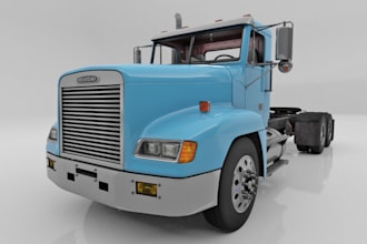 3d car model semi truck model trailer 3d toy model interior exterior 3d printing