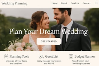 create a wedding planner website wedding website design event planner website