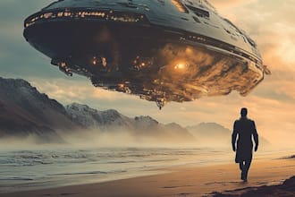 design spaceship, sci fi illustration and sci fi art