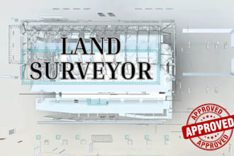 provide land surveying report plan stamp and land surveyor building plan drawing