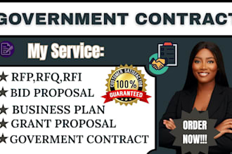 do winning goverment contract rfp rfq rfi bid proposal, grant and business plan