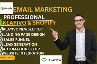 setup shopify klaviyo email marketing flows email automation email campaign sms