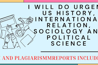 do urgent, US history, international relation, sociology and political science