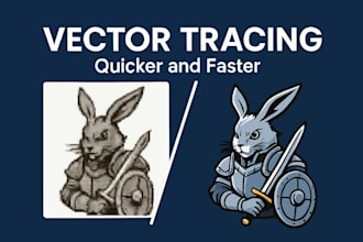 do vector tracing, vectorize, ai image to vector in 4 hours