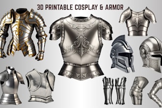 3d cosplay design, printable armor, 3d mask, 3d helmet, cosplay for 3d printing