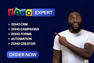 set up and customize zoho crm, zoho forms, zoho salesiq and zoho recruit