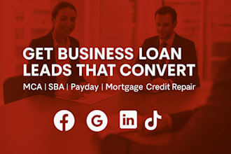 generate business loan leads mca leads, run high converting ads campaigns
