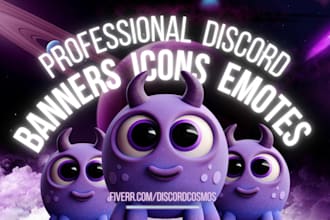design discord banner logo icon headers animated for your server