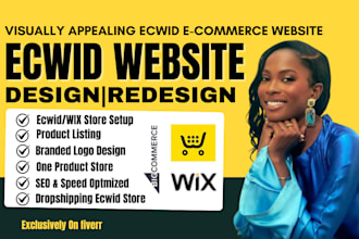 design ecwid wix bigcommerce ecommerce website store design redesign seo setup