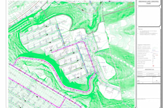 create grading plan, road design, earthwork and land development plan