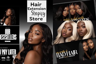 do wix hair extension shopify store beauty spa make up and dropshipping store