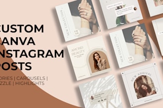 design custom instagram posts, stories and highlight covers in canva