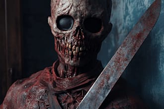 make a monster character , fantasy horror, scary ugly