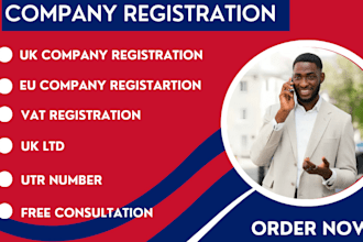 do UK company registration and UK vat registration for UK and eu
