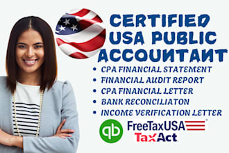 review and audit financial statement, US CPA verify letter, cashflow statement