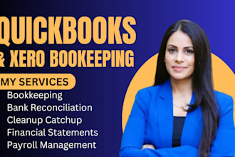 do setup, catchup, bookkeeping cleanup and reconciliation in quickbooks, xero