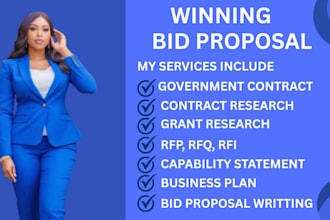 write bid proposal, winning government contract, respond to rfp, grant research