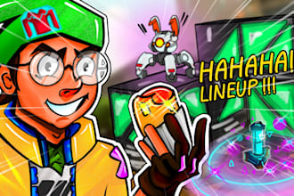 draw custom gaming cartoon thumbnail for your youtube videos