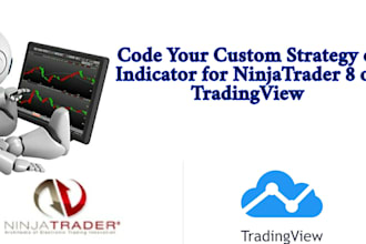 code your custom strategy or indicator for ninjatrader 8 or tradingview