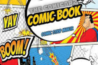 draw and write your comic script, pages, character, webtoon, 2d with video edit
