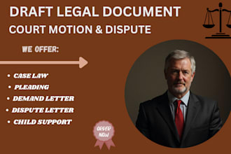 draft legal document legal contracts court motion  dispute letter criminal law