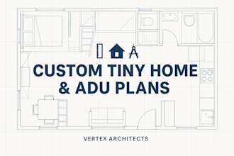 design custom tiny home, adu floor plans with smart, space saving solutions