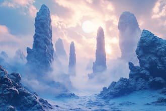 design an environment concept art illustration