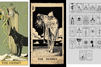 do custom tarot card design full deck tarot cards game design card game art