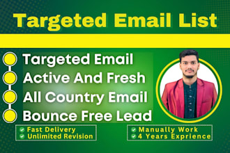 collect valid and active niche targeted bulk email list for email marketing