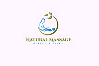 make an natural spa massage, beauty and yoga logo design