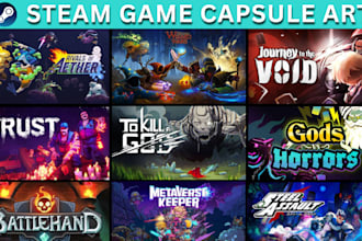 illustrate steam capsule game banner game art ui game poster logo steam graphics