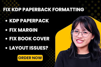 fix KDP paperback formatting, margins, bleed, layout and cover size