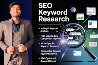 do SEO keyword research with long tail, low competition, and competitor analysis