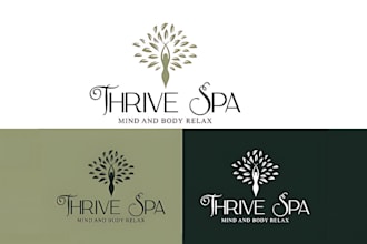 design a beautiful wellness, wildflower and thrive spa logo