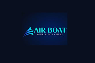 design a stunning air boat logo for your brand or business