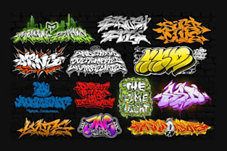 draw hand lettering graffiti signature logo