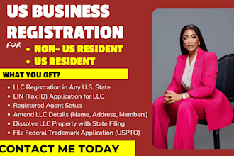 register us llc, registered agent with ein, amend llc, dissolve llc, trademark