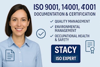 provide iso 9001, 14001, 45001 documentation and certification support