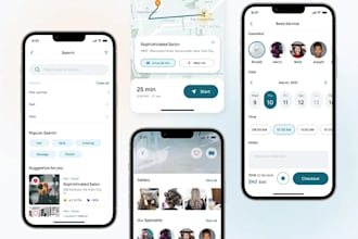create salon booking app, salon website, barber app, salon marketplace app, CRM