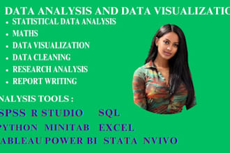 do data analysis, interpretations of research in spss analysis, python,r, excel